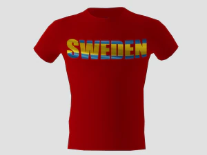 로우 폴리 스웨덴 셔츠 레드 컬러 3D 모델