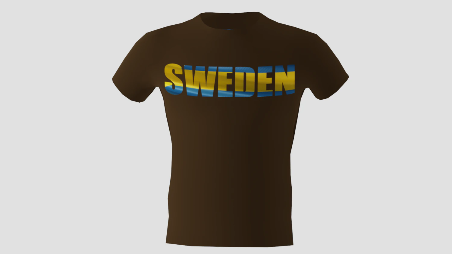 low poly sweden shirt dark brown colour 3D Model .c4d .max .obj .3ds .fbx .stl .blend 