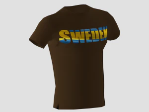 low poly sweden shirt dark brown colour 3D Model