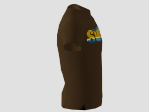 low poly sweden shirt dark brown colour 3D Model