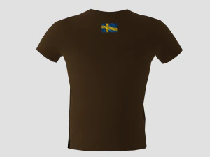 low poly sweden shirt dark brown colour 3D Model
