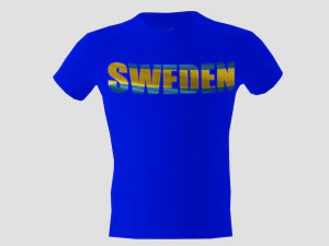 low poly sweden shirt blue colour 3D Model