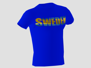 low poly sweden shirt blue colour 3D Модель