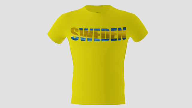 low poly sweden shirt yellow colour Modello 3D .c4d .max .obj .3ds .fbx .stl .blend 