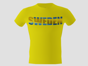 low poly sweden shirt yellow colour Modelo 3D