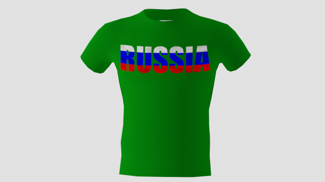 low poly russia shirt green colour 3D Model .c4d .max .obj .3ds .fbx .stl .blend 