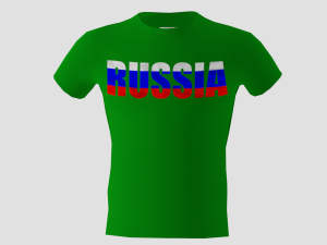 low poly russia shirt green colour Modèle 3D