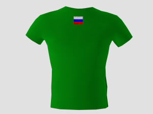 low poly russia shirt green colour 3D Model
