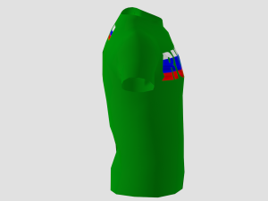 low poly russia shirt green colour 3D Model