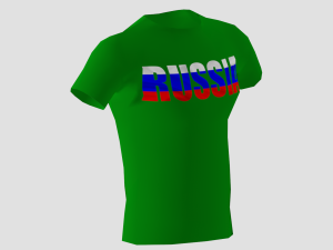 low poly russia shirt green colour 3D Model
