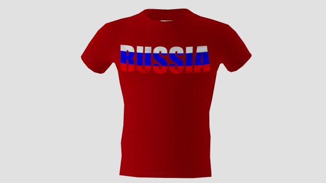 low poly russia shirt red colour Model 3D .c4d .max .obj .3ds .fbx .stl .blend 