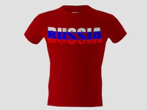 低ポリロシアシャツ赤い色 3Dモデル