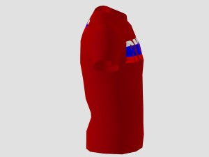 low poly russia shirt red colour Model 3D