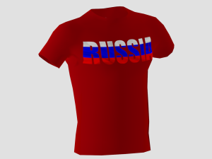 low poly russia shirt red colour Model 3D