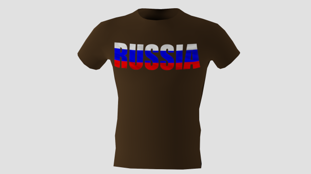 low poly russia shirt dark brown colour 3D Модель .c4d .max .obj .3ds .fbx .stl .blend 