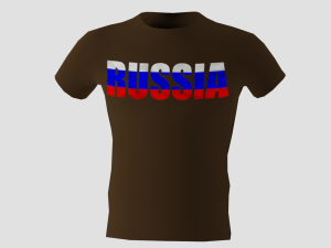 low poly russia shirt dark brown colour Modelo 3D