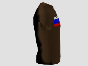 low poly russia shirt dark brown colour 3D Модель