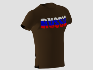 low poly russia shirt dark brown colour 3D Модель