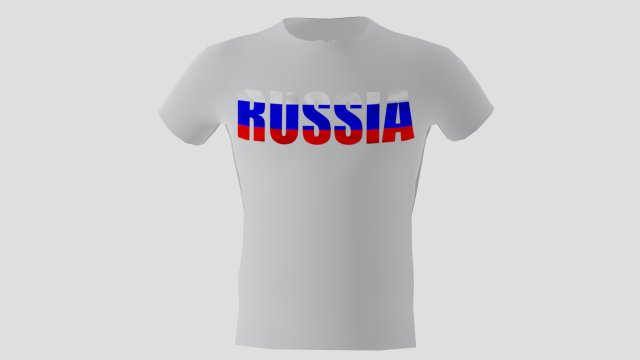 low poly russia shirt white colour 3D मॉडल .c4d .max .obj .3ds .fbx .stl .blend 