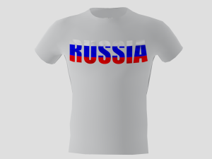 low poly russia shirt white colour Modelo 3D