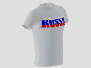 low poly russia shirt white colour 3D मॉडल