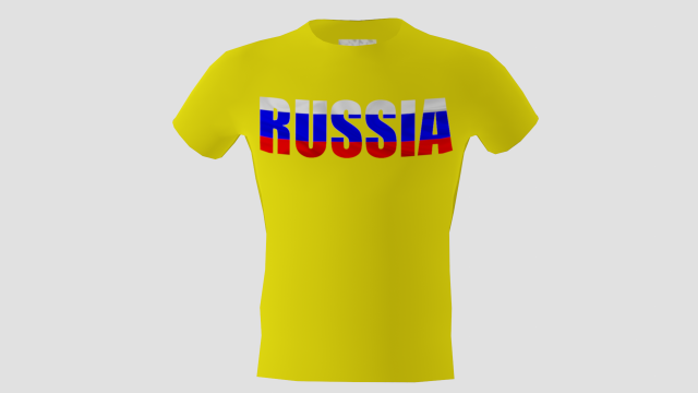low poly russia shirt yellow colour 3D 모델 .c4d .max .obj .3ds .fbx .stl .blend 