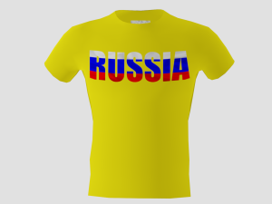 low poly russia shirt yellow colour 3D 모델