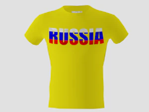 低ポリロシアシャツ黄色 3Dモデル