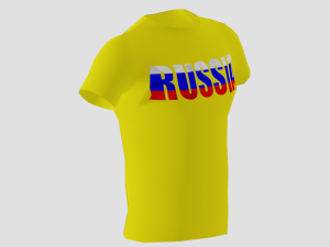 low poly russia shirt yellow colour 3D 모델