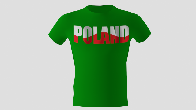 low poly poland shirt green colour 3D Модель .c4d .max .obj .3ds .fbx .stl .blend 