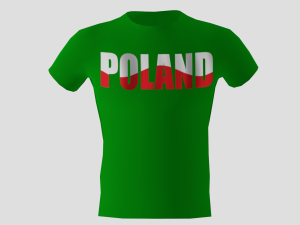 low poly poland shirt green colour 3D Model