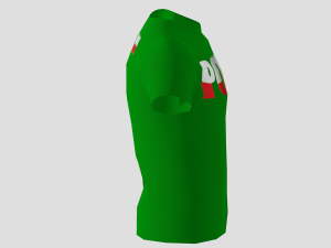 low poly poland shirt green colour 3D Модель