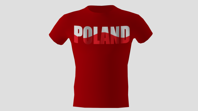 low poly poland shirt red colour 3D 모델 .c4d .max .obj .3ds .fbx .stl .blend 