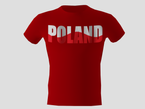 low poly poland shirt red colour 3D Model