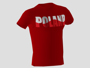 low poly poland shirt red colour 3D 모델