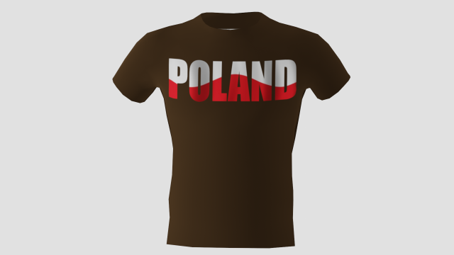 low poly poland shirt dark brown colour 3D Model .c4d .max .obj .3ds .fbx .stl .blend 