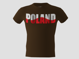 low poly poland shirt dark brown colour 3D Model