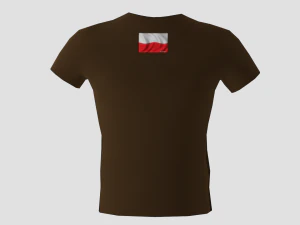 low poly poland shirt dark brown colour 3D Model