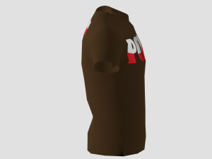 low poly poland shirt dark brown colour 3D Model