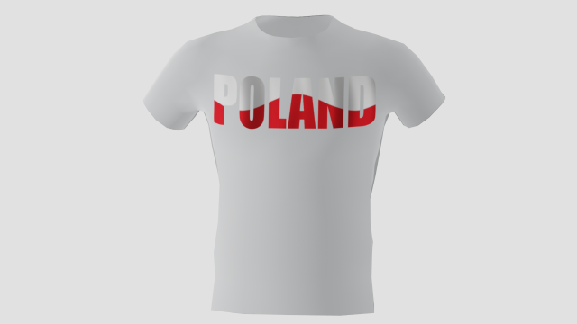 low poly poland shirt white colour 3D Model .c4d .max .obj .3ds .fbx .stl .blend 