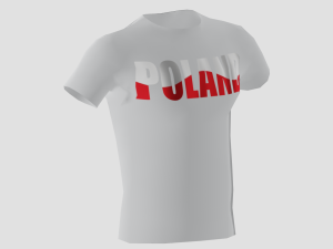 low poly poland shirt white colour 3D Model
