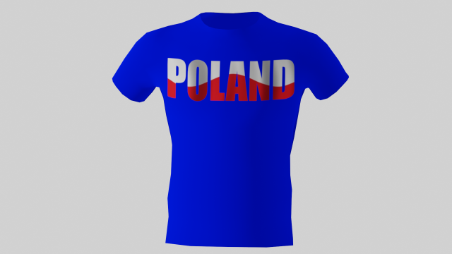 low poly poland shirt blue colour 3D Модель .c4d .max .obj .3ds .fbx .stl .blend 