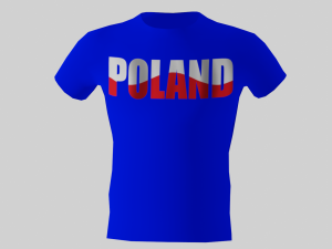 low poly poland shirt blue colour 3D Model