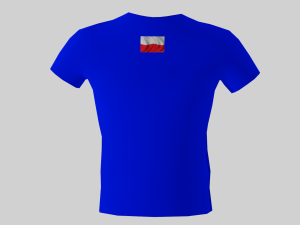 low poly poland shirt blue colour 3D Модель