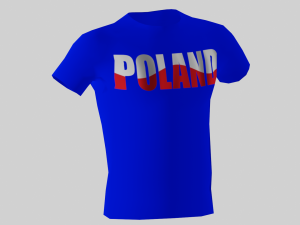 low poly poland shirt blue colour 3D Модель