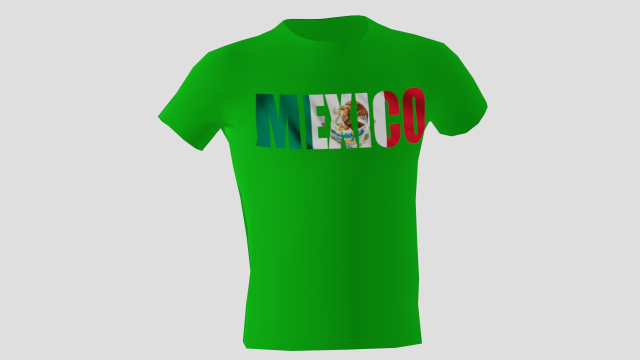 low poly mexico shirt green colour 3D मॉडल .c4d .max .obj .3ds .fbx .stl .blend 