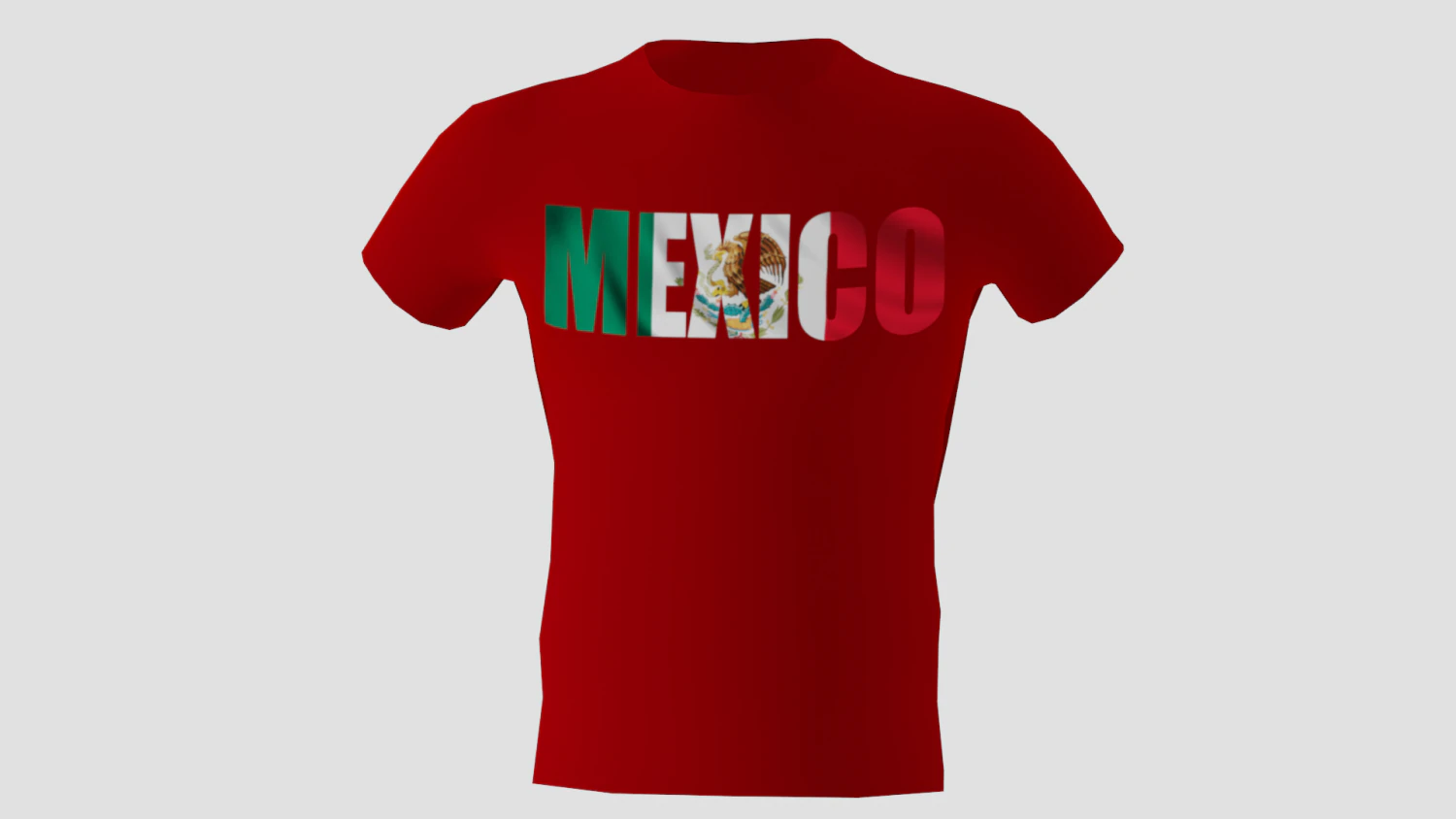 Low-Poly-Mexiko-Shirt in roter Farbe 3D Modell .c4d .max .obj .3ds .fbx .stl .blend 