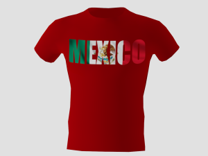 low poly mexico shirt red colour Modelo 3D