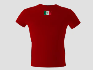 Low-Poly-Mexiko-Shirt in roter Farbe 3D Modell