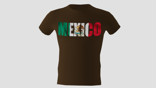 low poly mexico shirt dark brown colour 3D Model .c4d .max .obj .3ds .fbx .stl .blend 